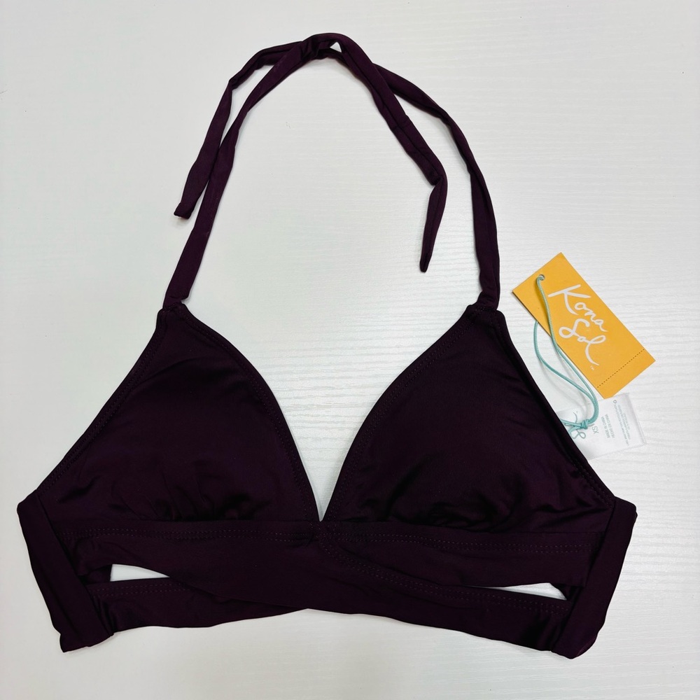 Kona Sol Deep Plum Bikini Top